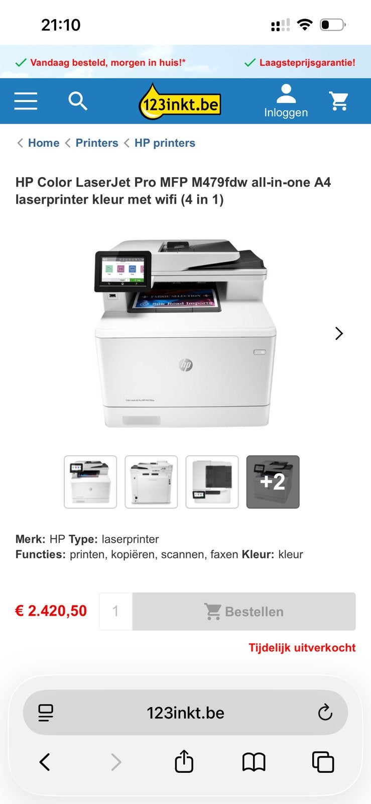 HP Color LaserJet Pro MFP M479fdw all-in-one (4 in 1), Computers en Software, Ophalen, Zo goed als nieuw, Printer