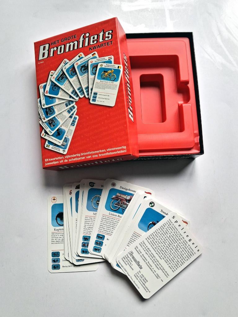 Het grote bromfiets kwartet, Verzamelen, Speelkaarten, Jokers en Kwartetten, Ophalen of Verzenden, Zo goed als nieuw, Kwartet(ten)