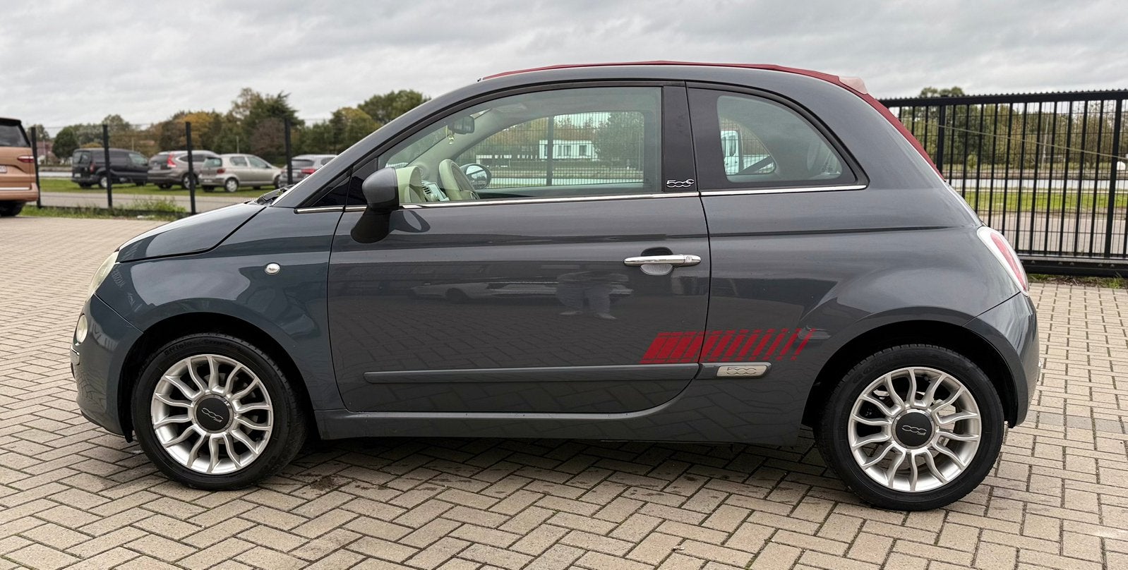 FIAT 500C CABRIO- BENZINE- 2011- 136.000KM - HANDGESCHAKELD, Auto's, Euro 5, Zwart, 875 cc, Leder en Stof