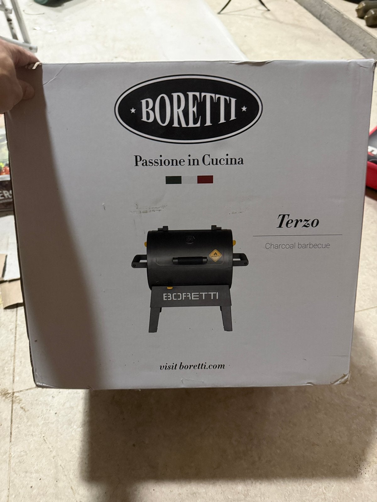 Boretti Terzo houtskool bbq, Tuin en Terras, Ophalen, Nieuw