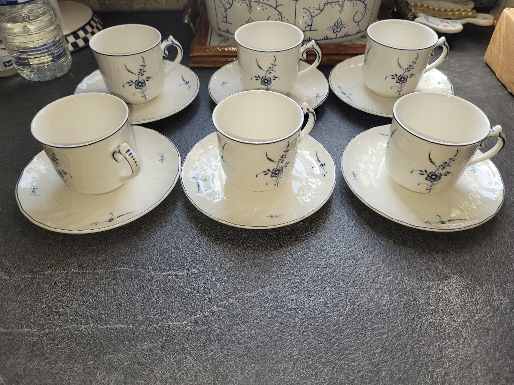 6 tasses et soucoupes  villeroy et boch vieux luxembourg, Enlèvement ou Envoi