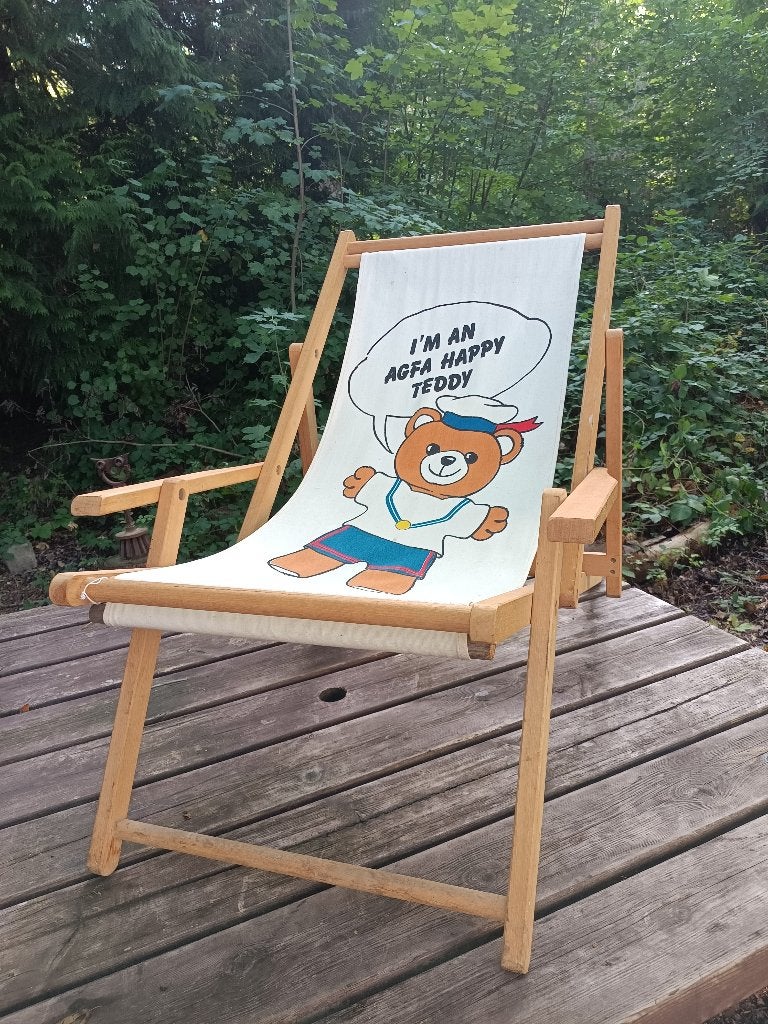 Chaise longue vintage AGFA - Happy Teddy, Antiquités & Art, Enlèvement