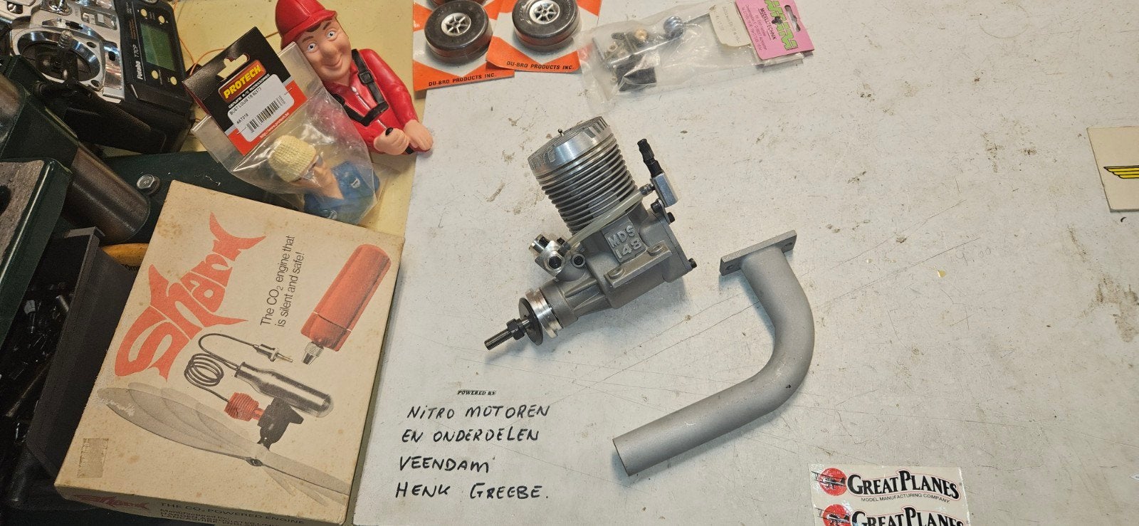 Krachtige MDS148 (24,64cc) met uitlaat bocht., Ophalen of Verzenden, Zo goed als nieuw, Nitro, RTF (Ready to Fly)