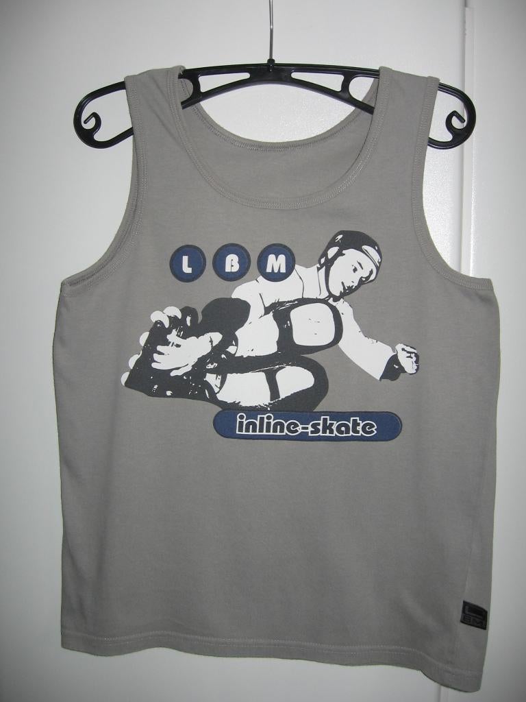 Grijze T-shirt zonder mouwen met print van IBM, 140-146, Kinderen en Baby's, Kinderkleding | Maat 140, Verzenden, Zo goed als nieuw