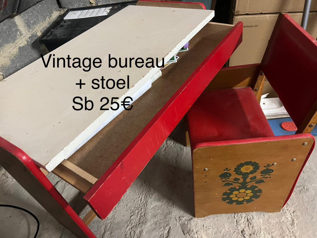 Kleuterbureau met stoel vintage, Kinderen en Baby's, Ophalen, Stoel