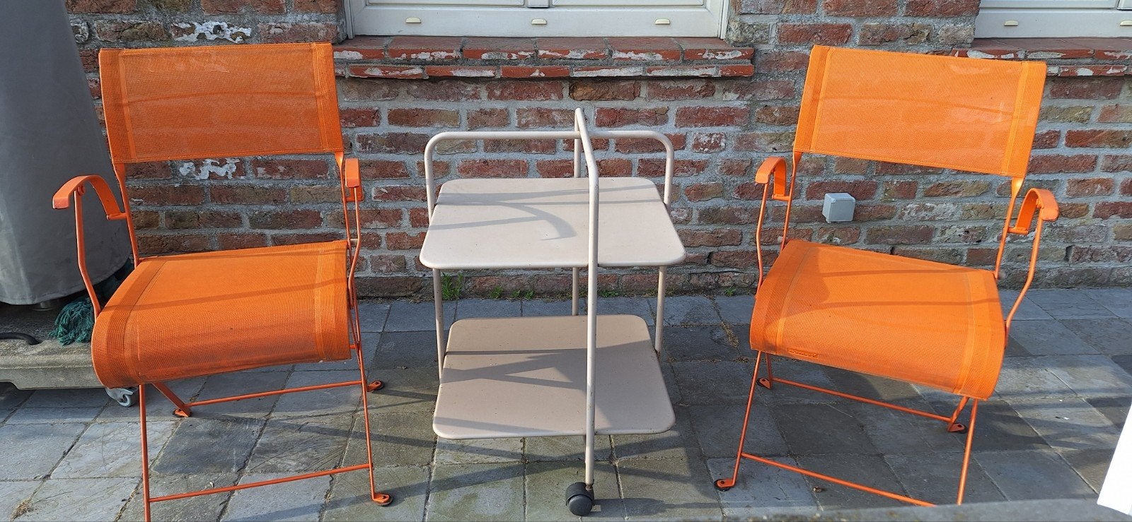 Fermob Dune tuinstoelen oranje in gebruikte staat, Enlèvement, Utilisé, Métal