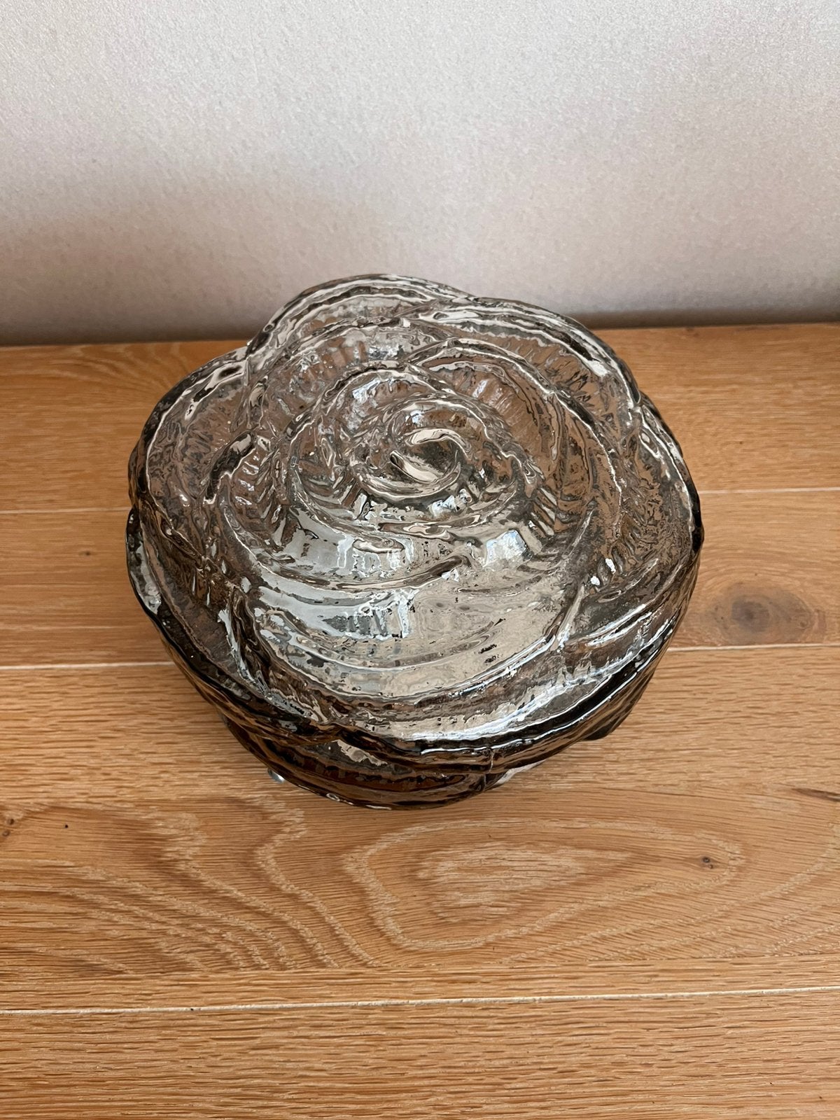 Antieke plafondlamp. Smoky grijs., Ophalen, Vintage, Grijs, Zo goed als nieuw