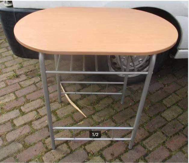 Belle table de cuisine ovale en métal et bois - 85x53x81, Maison & Meubles, Tables | Tables à manger, Enlèvement, Comme neuf, Métal