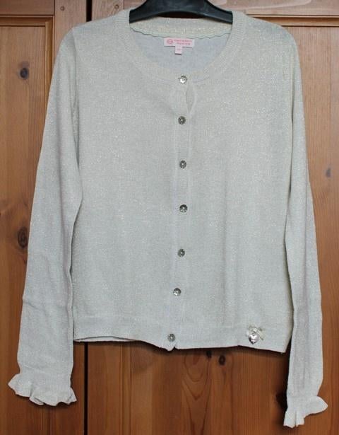 Gilet beige à paillettes de C&A Smart & Pretty - taille 146, Enfants & Bébés, C&A, Enlèvement ou Envoi, Pull ou Veste, Comme neuf