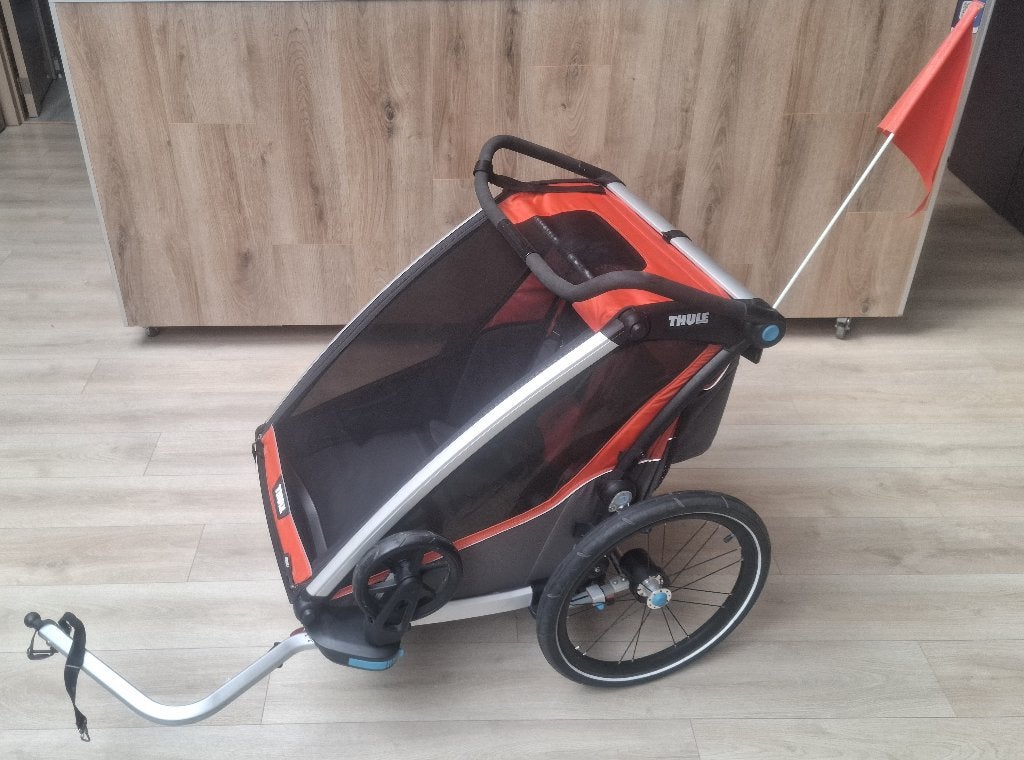 Inklapbare fietskar/buggy (tweezit) - Thule Chariot Cross 2, Fietsen en Brommers, Ophalen, Vering, Zo goed als nieuw, 40 tot 60 kg