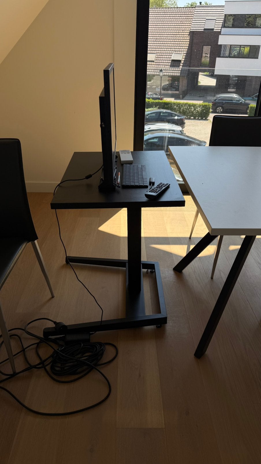 MyBuddy zit-sta bijzettafel 70x50 cm – zwart, Maison & Meubles, Bureaux, Comme neuf, Enlèvement