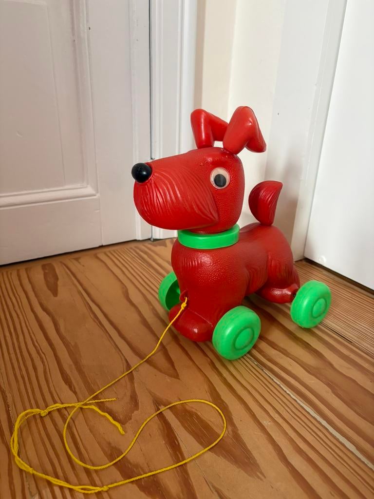 Vintage trekhond, Ophalen, Gebruikt, Met wieltjes