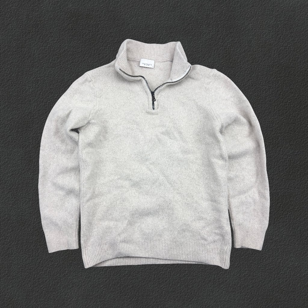 (1295) Beige Profuomo Half Zip - Heren L - Zeer goed, Vêtements | Hommes, Pulls & Vestes, Enlèvement ou Envoi, Comme neuf, Taille 52/54 (L)