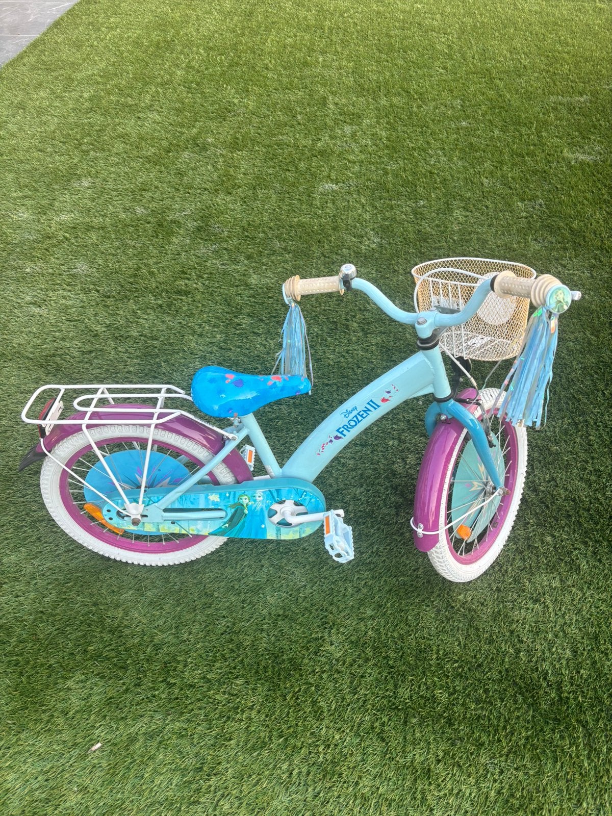 Disney frozen 2 kinderfiets 18 inch, Fietsen en Brommers, Ophalen, Terugtraprem, 18 inch, Handrem