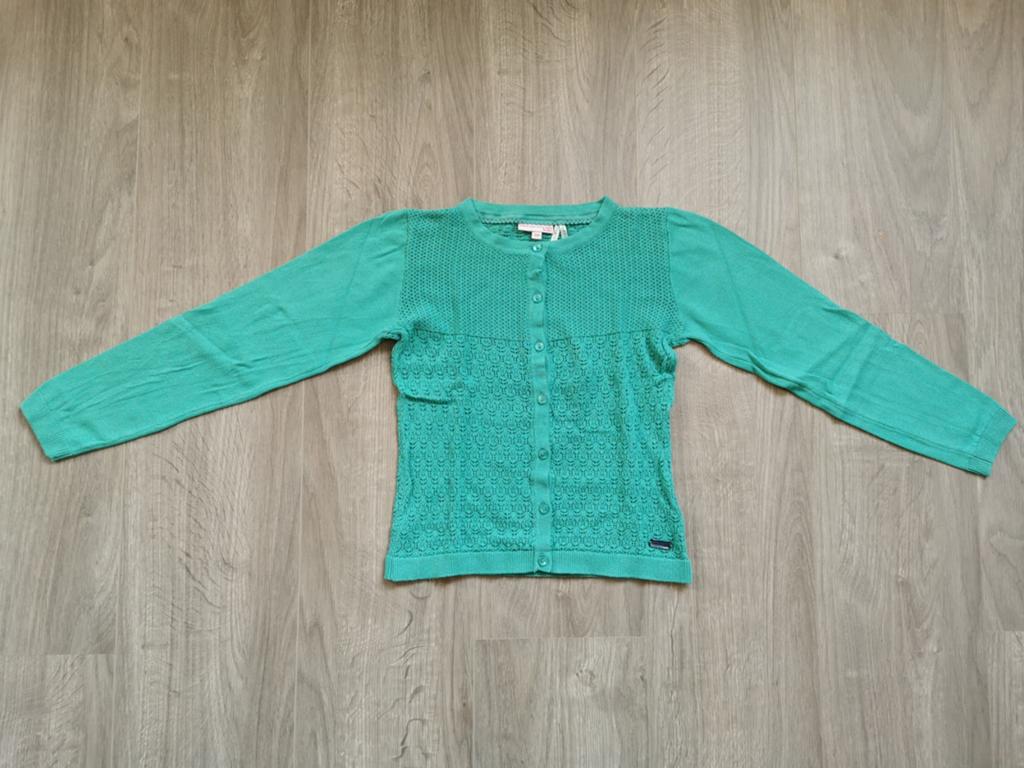 Turquoise cardigan JBC maat 134, Kinderen en Baby's, Kinderkleding | Maat 134, Gebruikt, Meisje, Trui of Vest, Ophalen of Verzenden