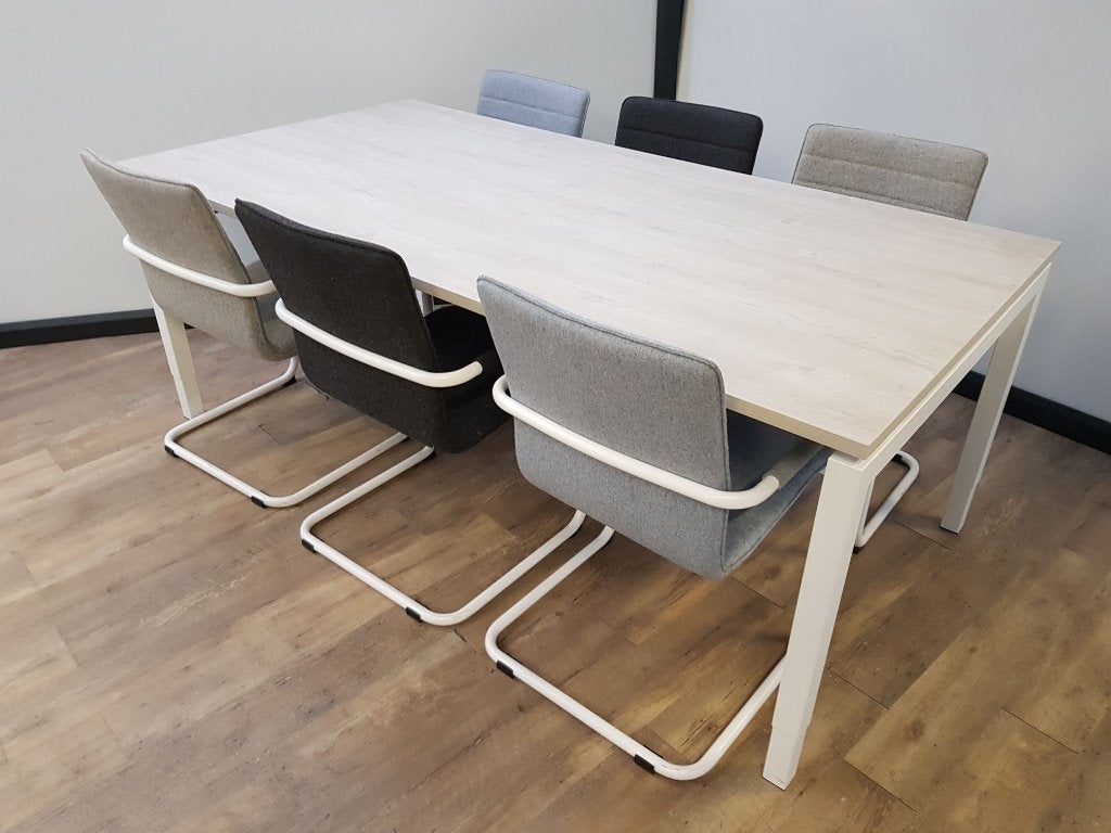 Vergadertafel 200 x 100cm (Oak Light), Computers en Software, Laptoptafels, Ophalen, In hoogte verstelbaar