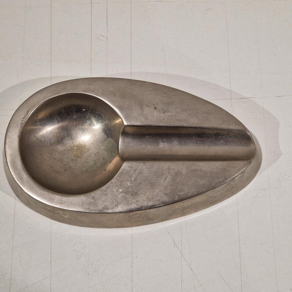 Vintage Art deco design verzilverde koper sigaar asbak, Enlèvement ou Envoi, Cuivre