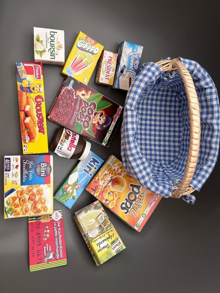 Panier garni en osier - Marchande enfant, Enlèvement, Utilisé, Matériaux autres, Accessoires de cuisine de jeu