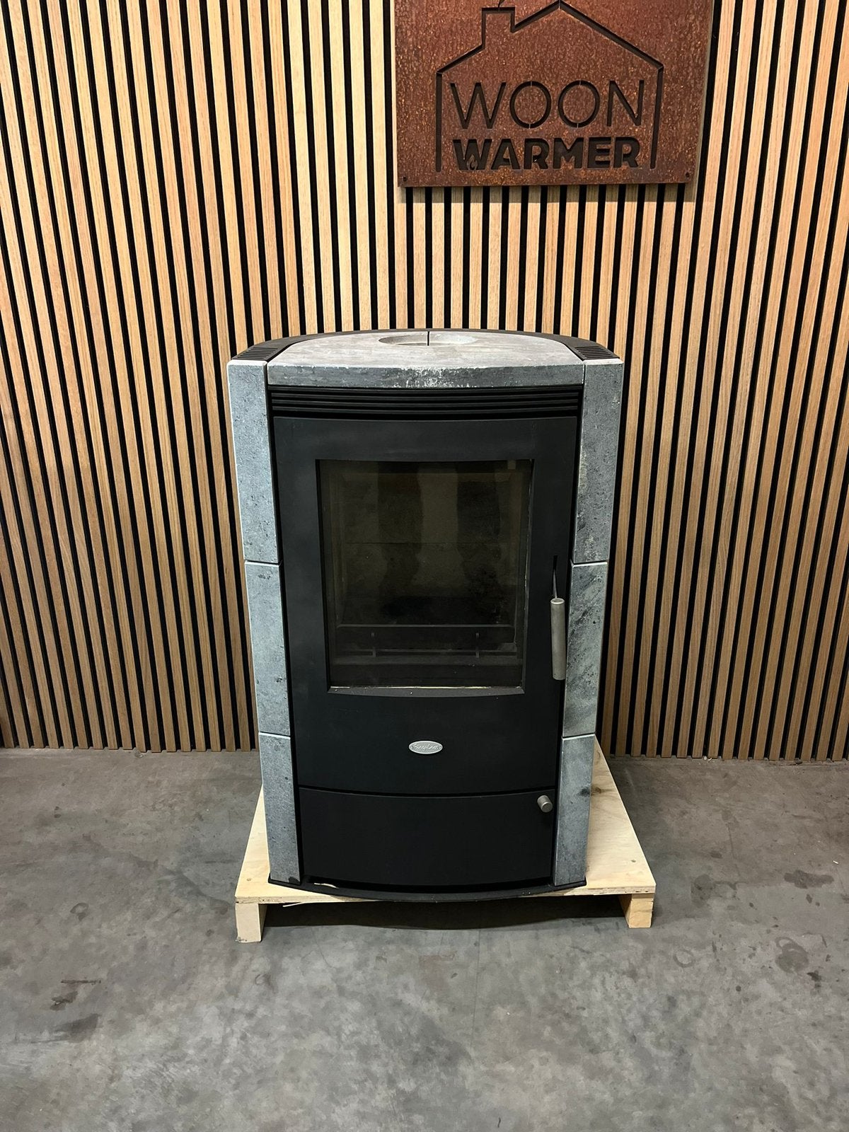 24287 Speksteenkachel Fireplace 7kw, Ophalen, Gebruikt, Houtkachel, Vrijstaand