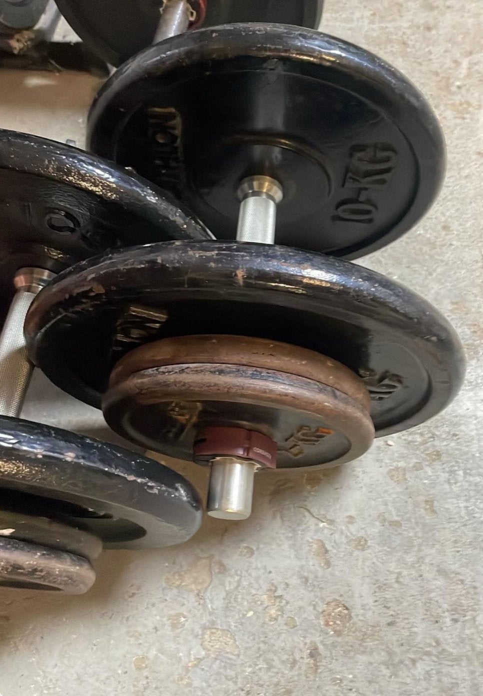 Deux halteres 30,5 kg, Sport en Fitness, Ophalen, Zo goed als nieuw