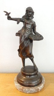 bronze signe auguste moreau, Antiquités & Art, Enlèvement ou Envoi, Bronze