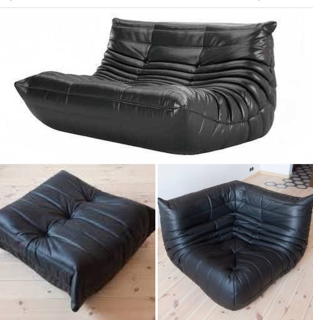 LIGNE ROSET TOGO CUIR NOIR, Enlèvement, Cuir