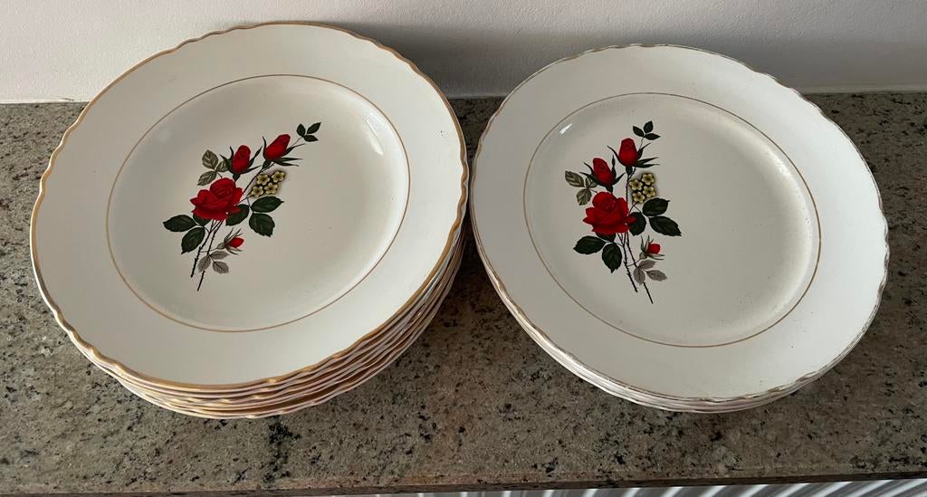 Set 12 borden Moulin des Loups, Antiek en Kunst, Antiek | Servies los, Ophalen