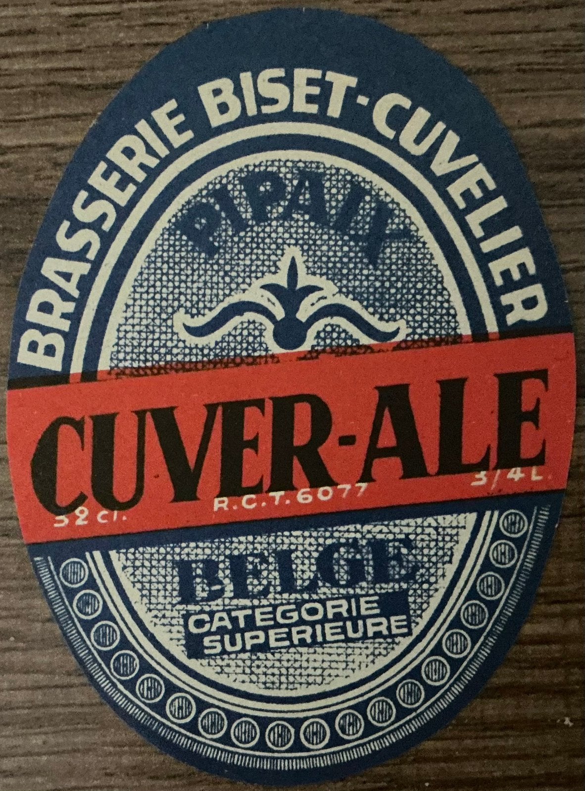 Oud BR.BISET-CUVELIER/CUVER-ALE/PIPAIX/bieretiket, Verzamelen, Ophalen of Verzenden, Zo goed als nieuw, Overige typen, Overige merken
