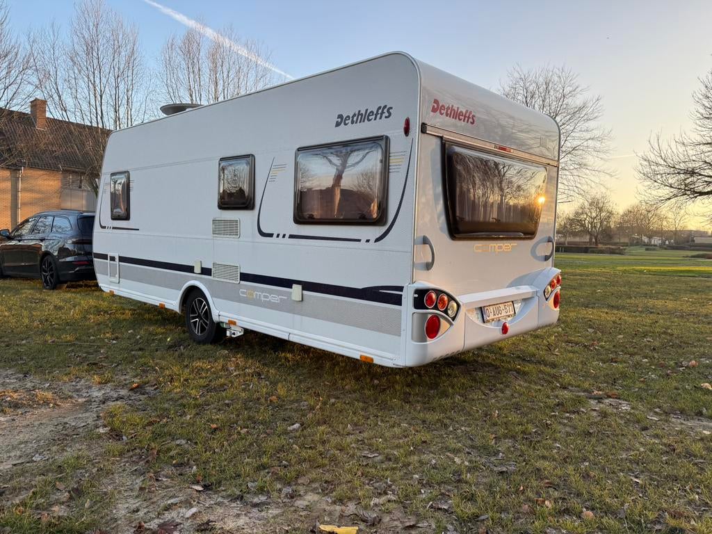 TE HUUR: Caravan voor 4p - volledig ingericht, Caravans en Kamperen, Caravans, Vast bed, Dethleffs, Overige, Airco