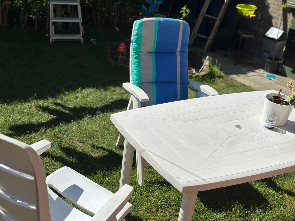 Tuinset Hartman Amsterdam – verstelbaar comfortzacht prijsje, Ophalen of Verzenden, Gebruikt, Plastic