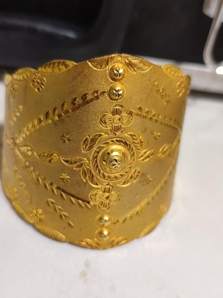 bracelet vintage Pakistanais, Handtassen en Accessoires, Antieke sieraden, Ophalen, Overige materialen, Armband, Verguld