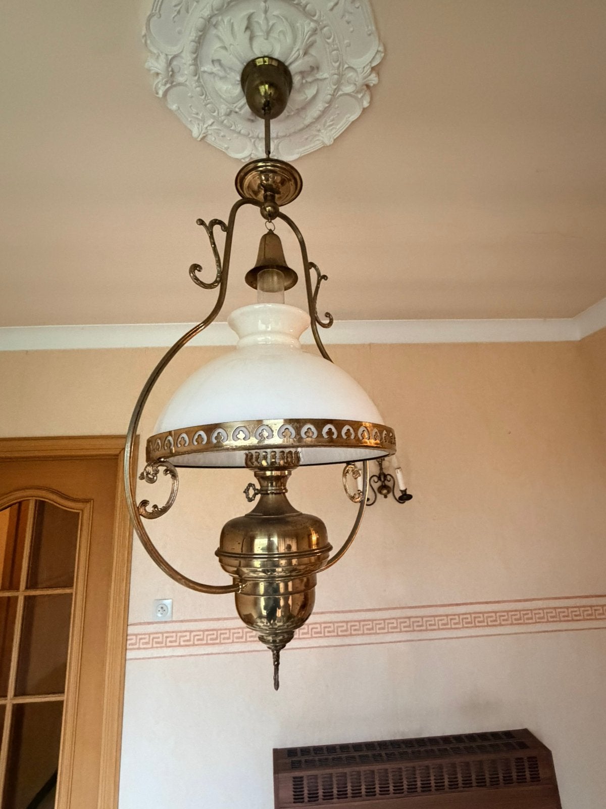 Lampe suspendue ancienne de style lampe au kérosène, Maison & Meubles, Lampes | Lustres, Enlèvement, Utilisé