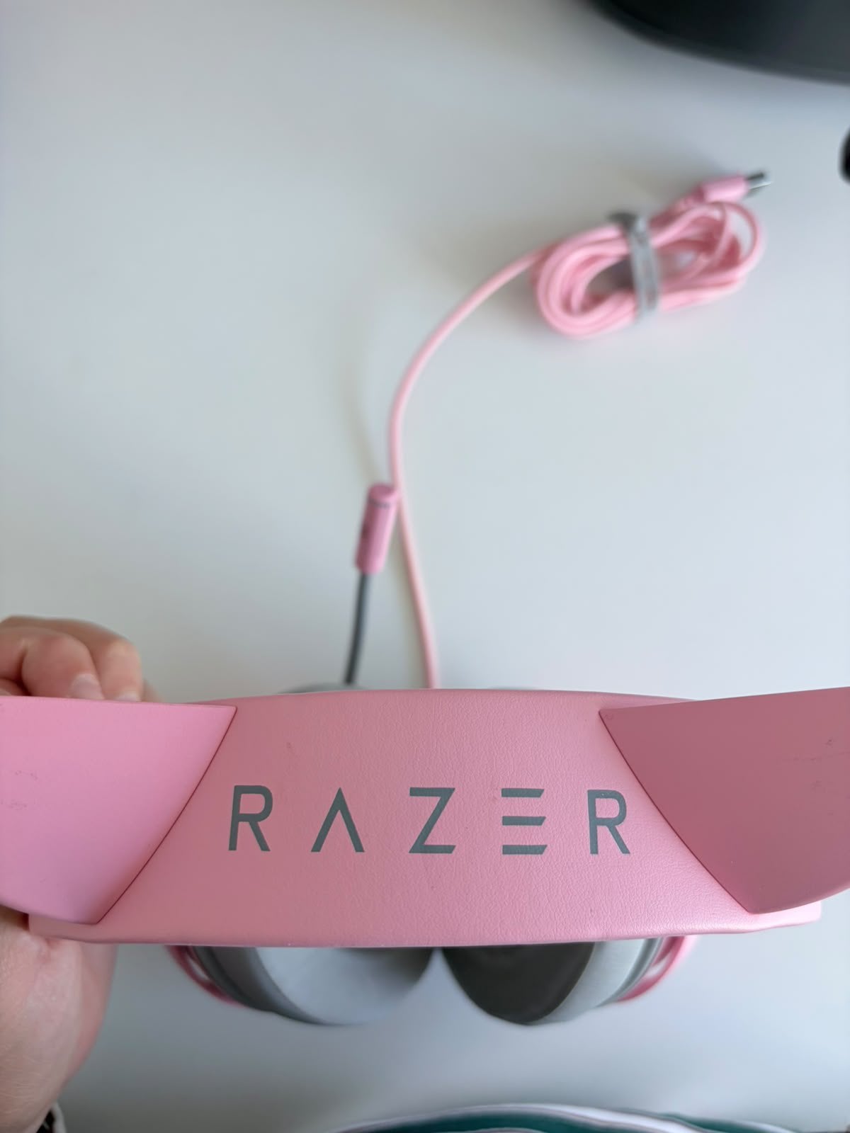 RAZER pink kitty headset, Computers en Software, Ophalen, Gebruikt, Gaming headset, Over-ear
