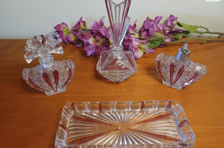 Magnifique ensemble de coiffeuse/ensemble de parfum Art déco, Enlèvement ou Envoi
