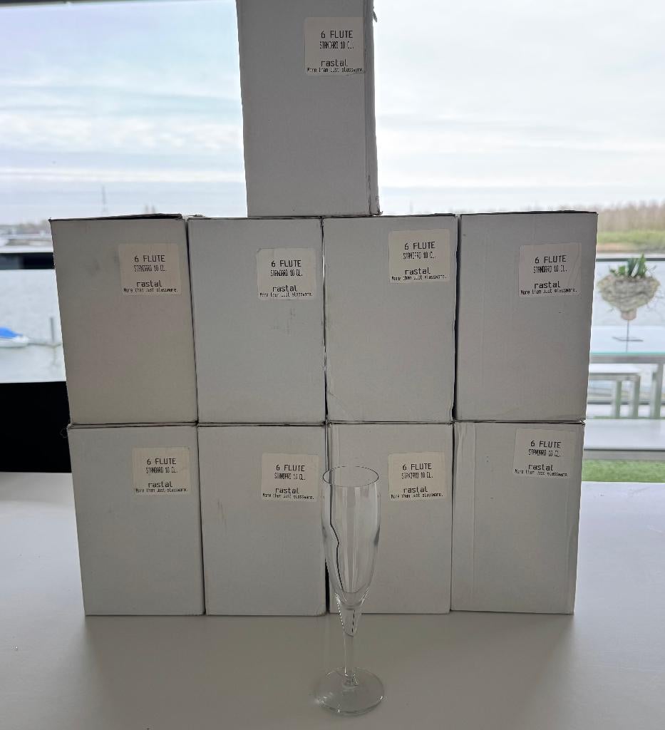 Champagneglazen - Fluitglazen - 50 stuks, Ophalen, Zo goed als nieuw