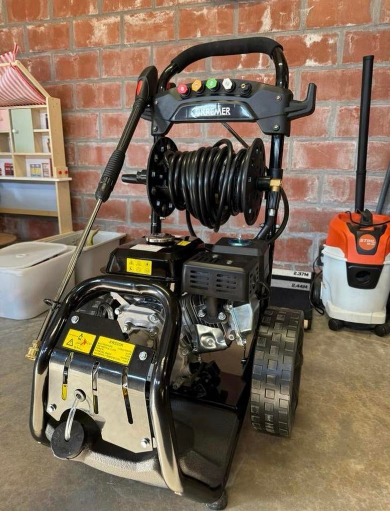 Kremer Professionele Hogedrukreiniger, Tuin en Terras, Hogedrukreinigers, Zo goed als nieuw, Benzine, Ophalen