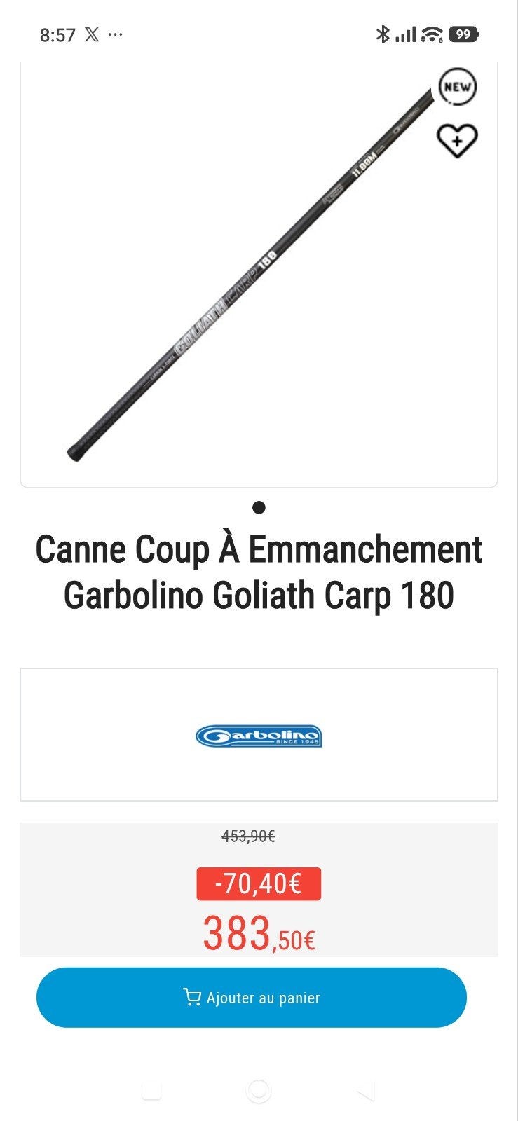 canne Garbolino Goliath 180, Enlèvement, Neuf, Canne à pêche complète