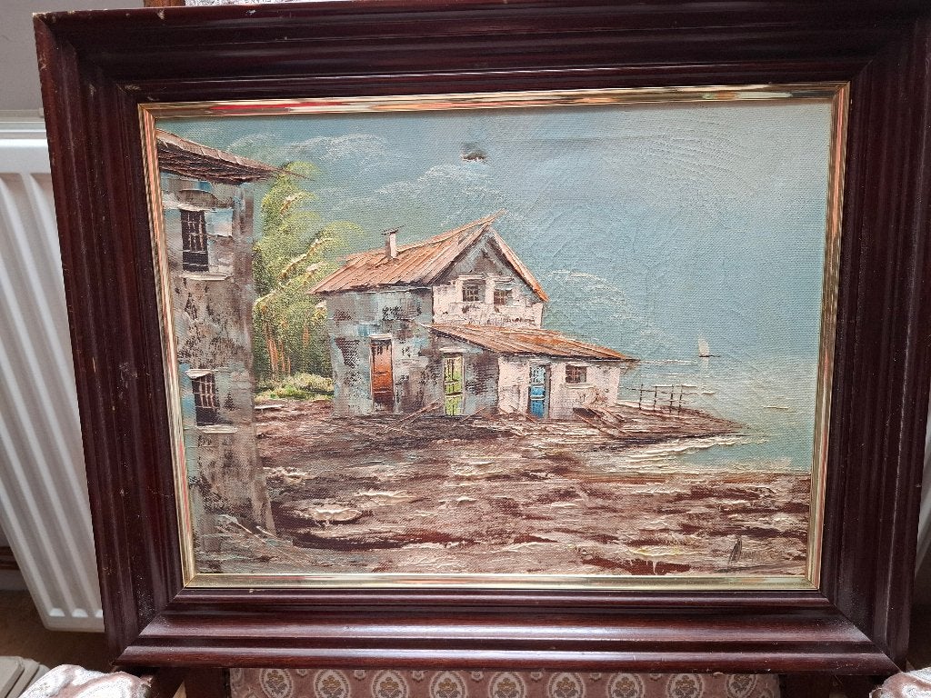 schilderij, Antiek en Kunst, Ophalen, Gesigneerd, Landschap, Doek