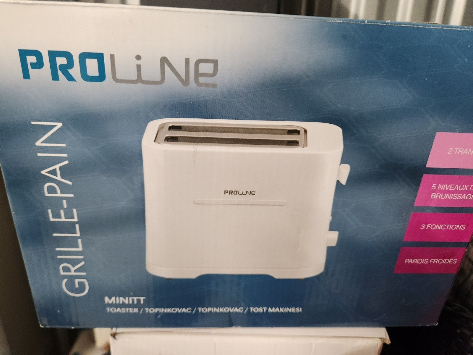 Proline Minitt broodrooster - Nieuw in doos!
Te koop: Prolin, Electroménager, Grille-pain, Enlèvement