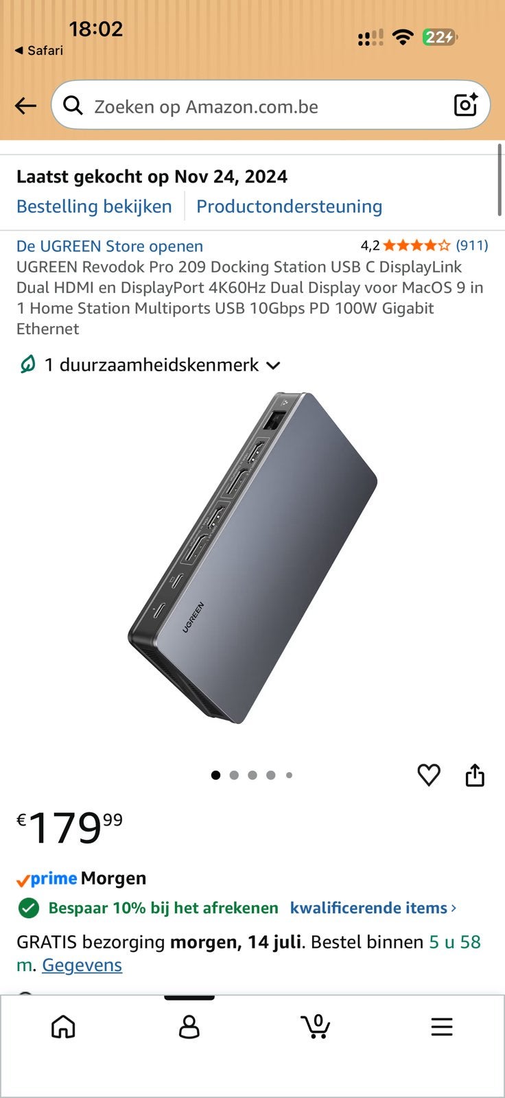 UGREEN Revodok Pro 209 –9-in-1 USB-C Docking Station 4K 60Hz, Computers en Software, Dockingstations, Zo goed als nieuw, Docking station