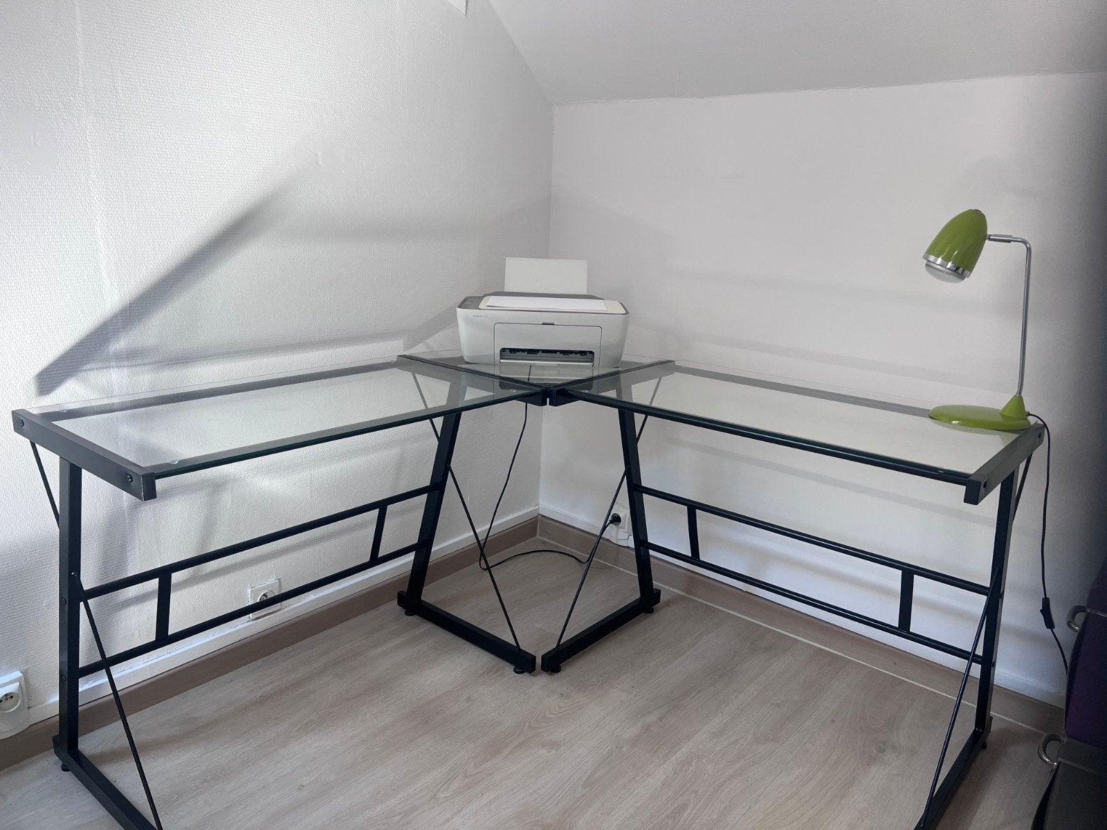 bureau en verre design comme neuf, Maison & Meubles, Enlèvement