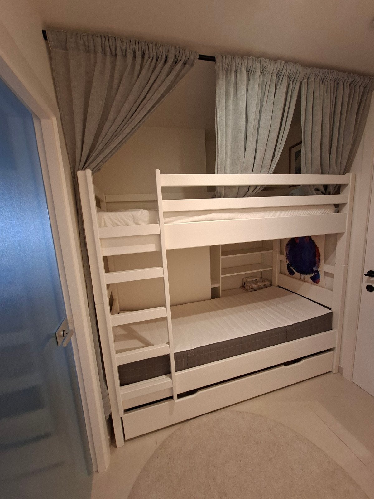 Lits superposés : matelas et linge de lit inclus, 90 cm, Comme neuf, Enlèvement, Sommier