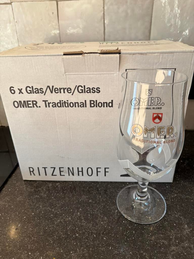 Omer glas, Verzamelen, Glas en Drinkglazen, Ophalen, Zo goed als nieuw, Bierglas
