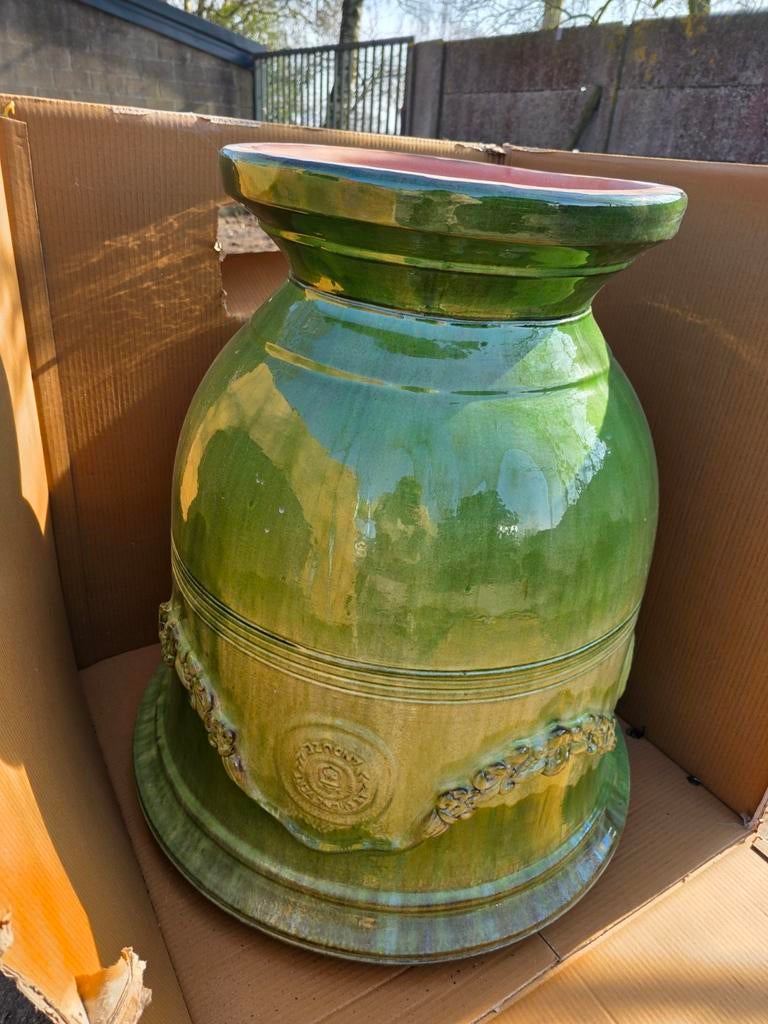 Anduze Pot groen geglazuurd, Tuin en Terras, Ophalen