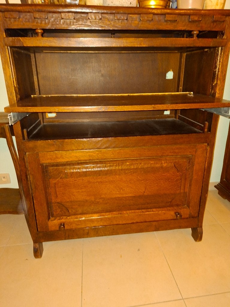 Meuble stereo, 100 à 150 cm, Enlèvement, Utilisé, Chêne