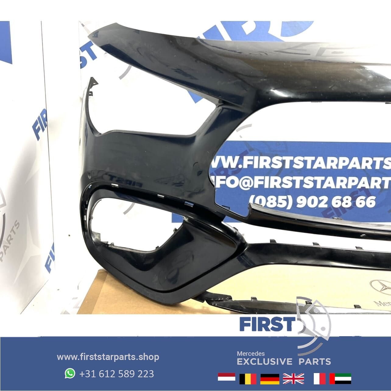 W118 CLA 45 BUMPER C118 CLA45 AMG VOORBUMPER A118800002 ZWAR, Gebruikt, -, Voor, Ophalen of Verzenden