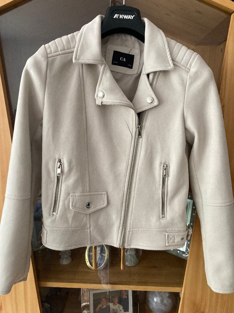 Jolie veste dame t 36 en daim synthétique, Vêtements | Femmes, Enlèvement, Comme neuf, Taille 36 (S), Beige