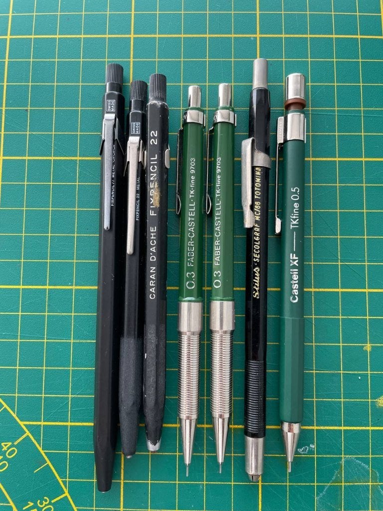 Drafting Pencils (Caran d'Ache Fixpencil/ Faber-Castell) Lot, Verzamelen, Ophalen of Verzenden