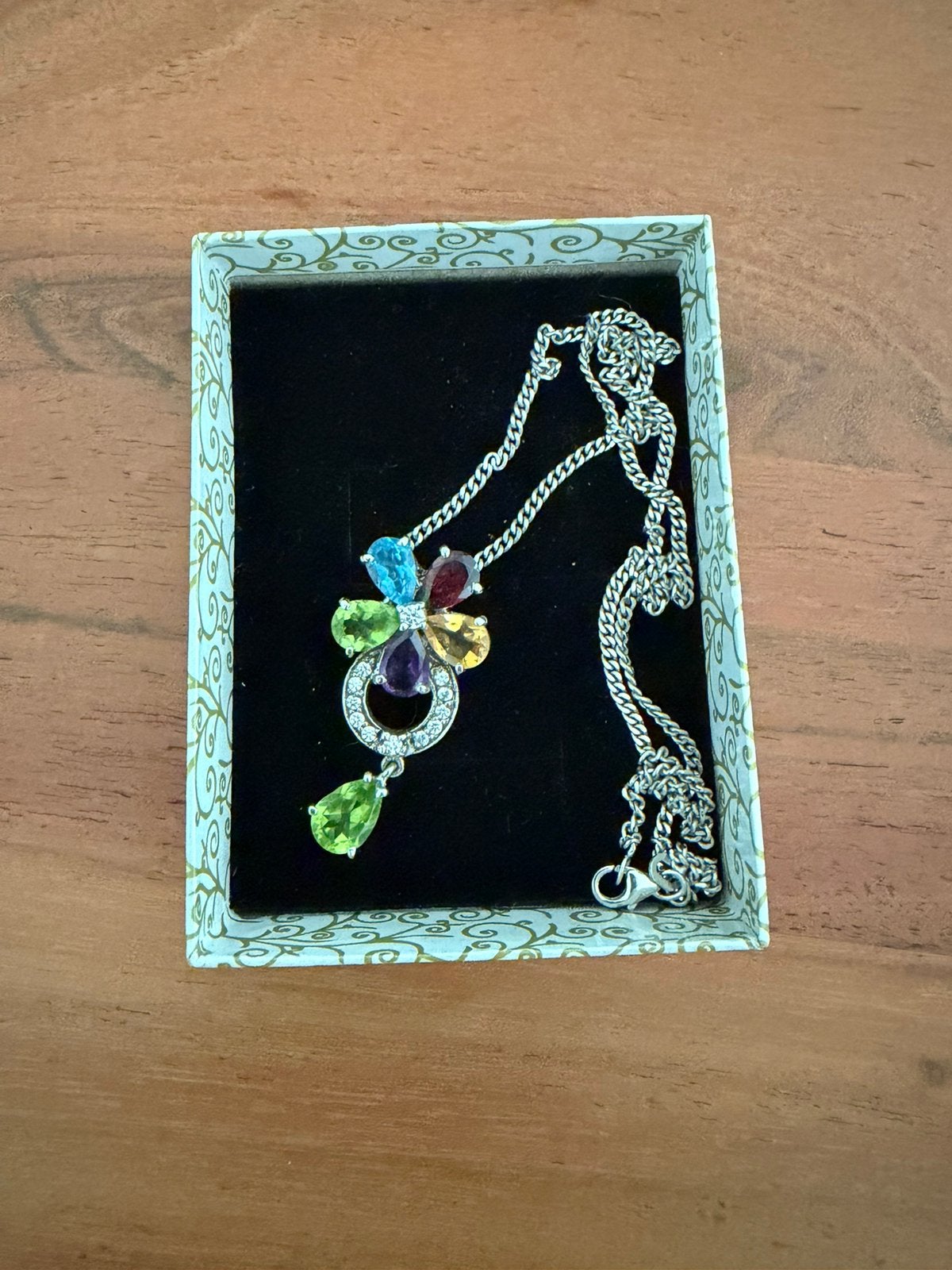 Ketting zilver met mooie steentjes, Enlèvement, Neuf, Argent
