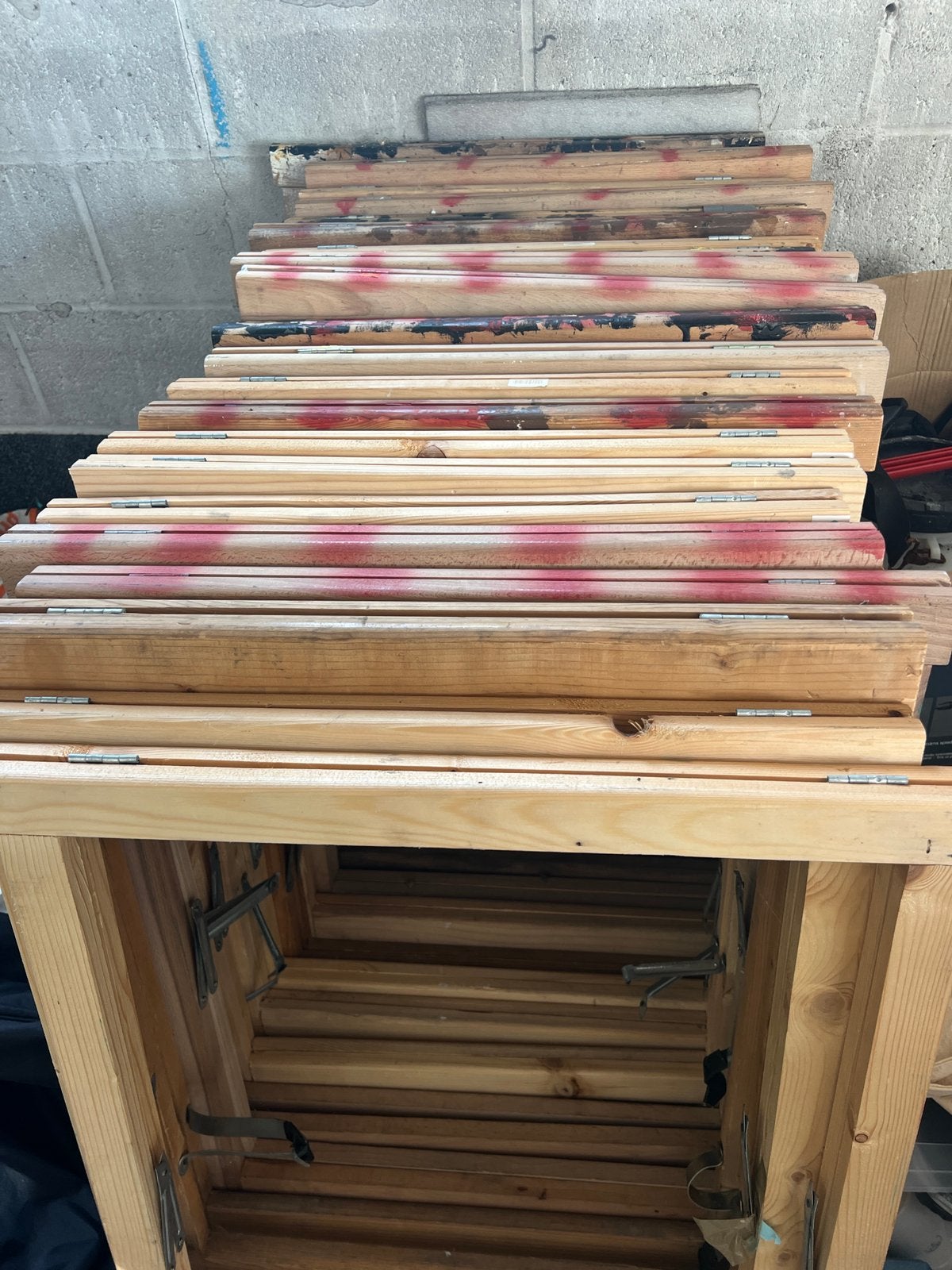 Steun voor schraag of platen; ezels 20 stuks, Doe-het-zelf en Bouw, Hout en Planken, Ophalen, Gebruikt, Beuken, Balk